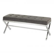  23430 - Bijou Gray Fabric Bench